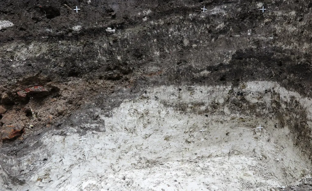 Fragment kredy calcowej oraz warstw średniowiecznych, fot. G. Śnieżko