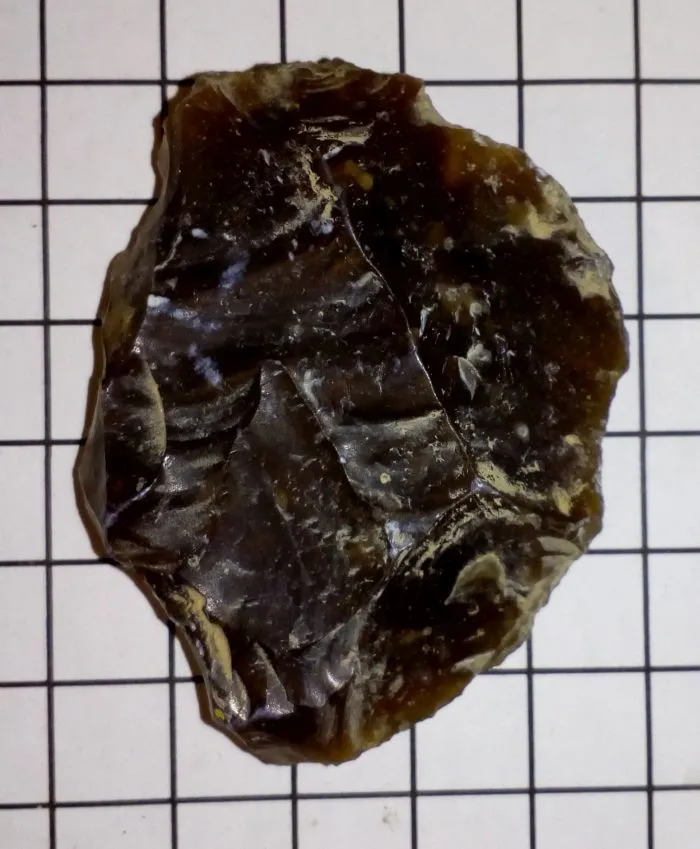 Double-sided flint knife made with the Levallois technique. Photo by M. Urbanowski