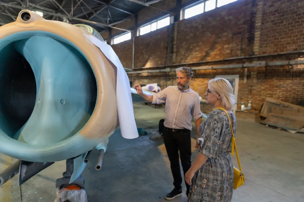 LIM-5 pomalowany na Politechnice Białostockiej trafi do Muzeum Wojska w Białymstoku. Fot. Agnieszka Sakowicz-Stasiulewicz