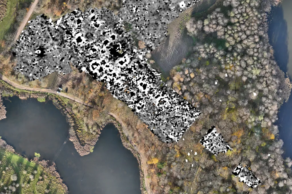 Anomalie geofizyczne. Fot. A. Koperkiewicz, K. Niedźwiecki, M. Marczewski, P. Wroniecki.  Źródło: Instytut Archeologii UG