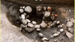 Ceremonial spring discovered during the excavations. Photo by: Z. Kobyliński