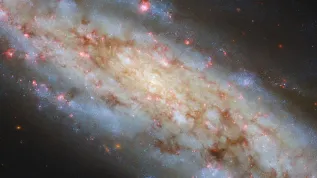 Galaktyka spiralna NGC 3511 sfotografowana przez Kosmiczny Teleskop Hubble’a. Źródło: ESA/Hubble &amp; NASA, D. Thilker.