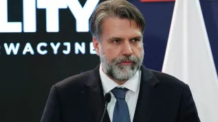 20.12.2024. Prezes zarządu Creotech Instruments S.A. Grzegorz Brona podczas uroczystości podpisania umowy na satelity obserwacyjne dla Wojska Polskiego, 20 bm. w siedzibie resortu w Warszawie, 20 bm. (mr) PAP/Albert Zawada