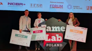 Laureaci polskiego finału konkursu FameLab 2025. Fot. L. Tomala
