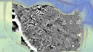 Wyniki badań geofizycznych na terenie dawnego miasta. Oprac. P. Wroniecki