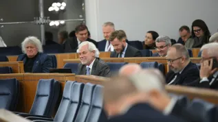 Sala obrad Senatu w Warszawie (ad) PAP/Marcin Obara