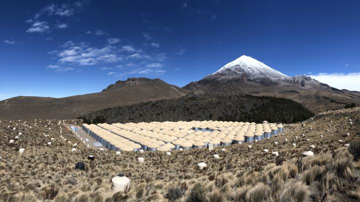 The High-Altitude Water Cherenkov (HAWC) gamma-ray observatory, located on the slopes of the Mexican Sierra Negra volcano. (Source: HAWC Observatory)