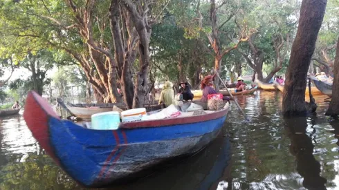 Transport ryb po połowach na jeziorze Tonle Sap, Kambodża (jezioro to jest przełowione, traci różnorodność gatunkową). 2014. Źródło: A.Afelt