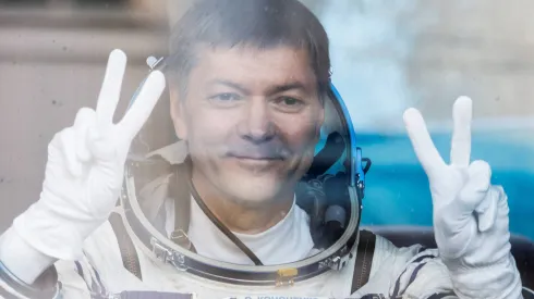 15.09.2023. Kosmodrom Bajkonur (Kazachstan) Rosyjski kosmonauta Oleg Kononenko. Fot. PAP/EPA/MAXIM SHEMETOV 