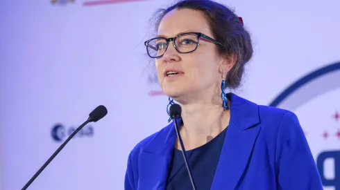 08.07.2025. Prezes Polskiej Agencji Kosmicznej Marta Ewa Wachowicz. PAP/Albert Zawada