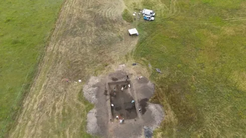 Wykopaliska w Zaborowie z lotu ptaka. Fot. Marcin Woźniak