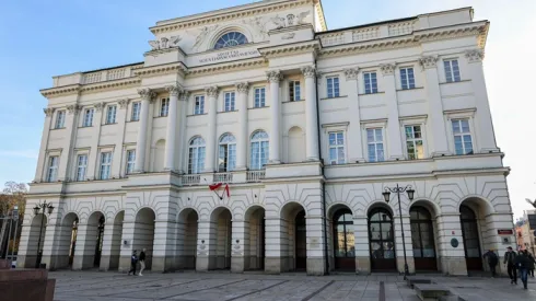 Siedziba PAN oraz Towarzystwa Naukowego w Pałacu Staszica w Warszawie (az/ibor) PAP/ Albert Zawada