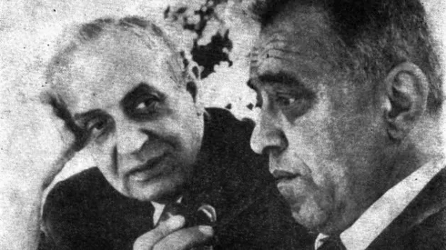 Na zdjęciu Jerzy Pniewski i Marian Danysz 1963 r. Źródło: Muzeum Historii Polski, UW