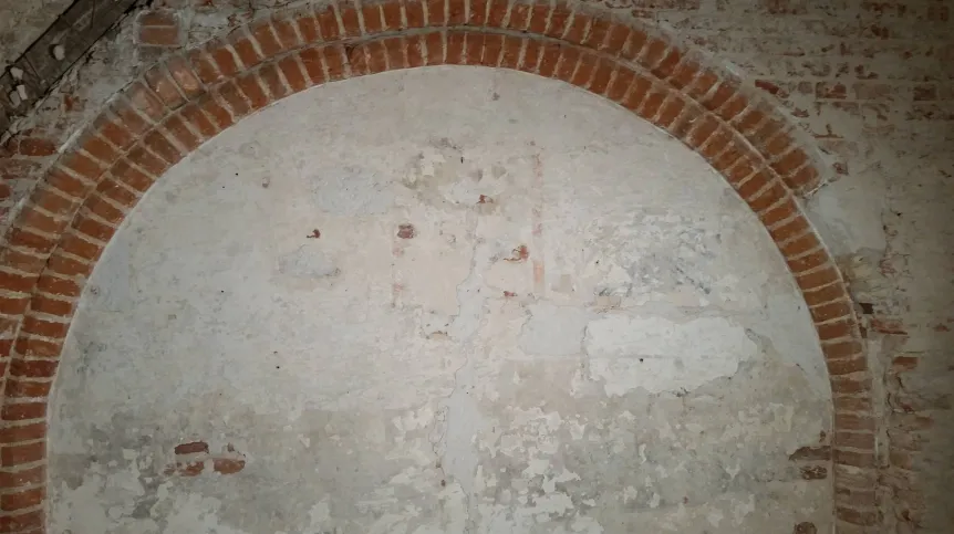 Relikty średniowiecznego malowidła w Komorze Palowej. Fot. archiwum MHMG