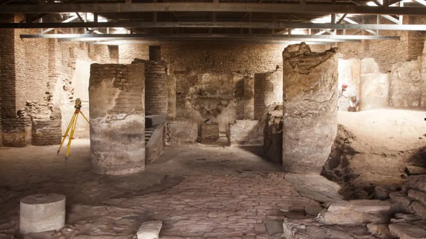 Interior of the Church of Archangel Raphael in Dongola. Photo by M. Rekłajtis, archives of the Centre of Mediterranean Archaeology, University of Warsaw 