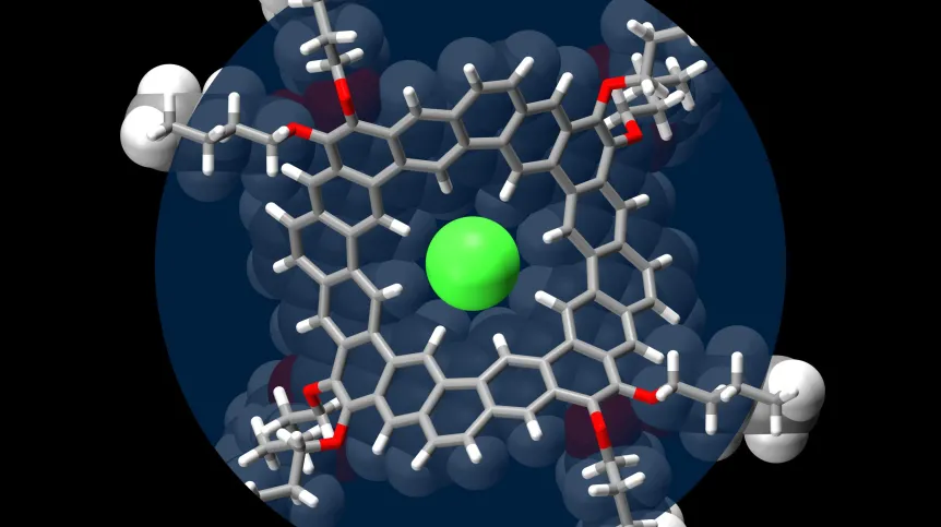 A model of crown-like  hydrocarbon with bound chloride. Fig. Marcin Majewski
