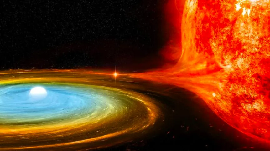 An artist’s impression of the ASASSN-16oh system. Source: NASA/CXC/M.Weiss