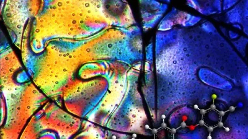 The negative pressure produced by liquid crystals in nanopores can significantly exceed 100 atmospheres. In the picture, the glass of the nematic phase of liquid crystal studied by scientists from the Institute of Nuclear Physics of the Polish Academy of Sciences in Kraków. Source: Institute of Nuclear Physics PAN
