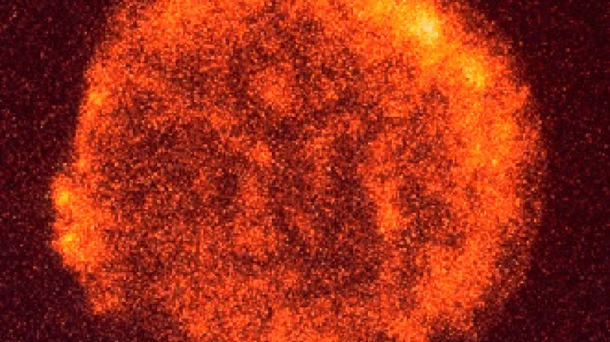 Ilustracja: pozostałość po Supernowej Tycho Brahego, obserwowana w zakresie rentgenowskim. Credit: ROSAT, MPE, NASA