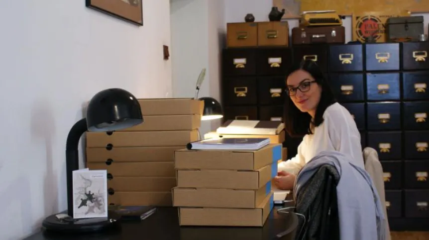 Dr. Magdalena Matczak at work in the Scientific Archives at the Archaeological Museum in Poznań. Credit: Marek Pankiewicz