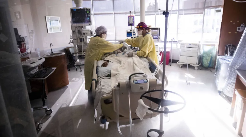 Sharp Grossmont Hospital's ICU (Intensive Care Unit) in La Mesa, San Diego, California, USA. EPA/ETIENNE LAURENT, credit: PAP/EPA