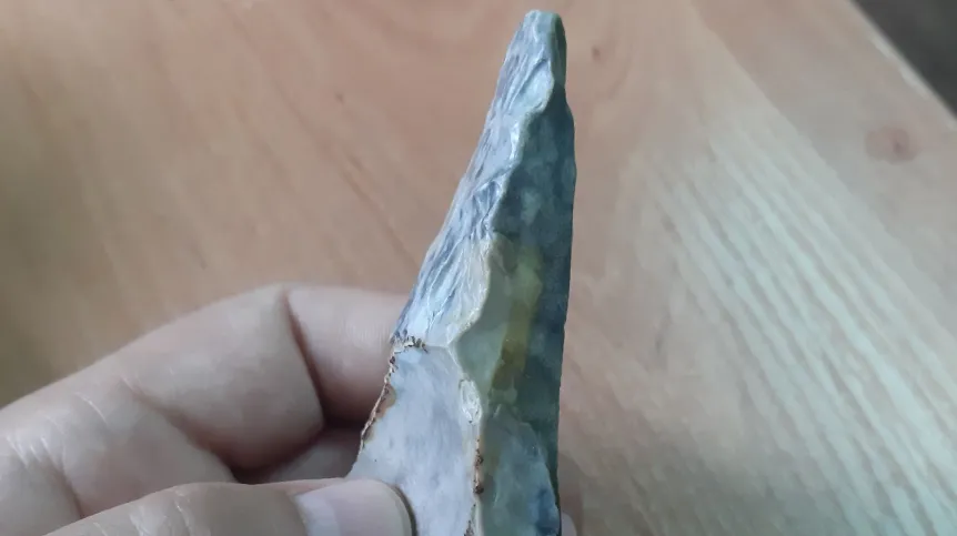 Chocolate flint tool (Bockstein-type bifacial knife). Credit: Witold Grużdź