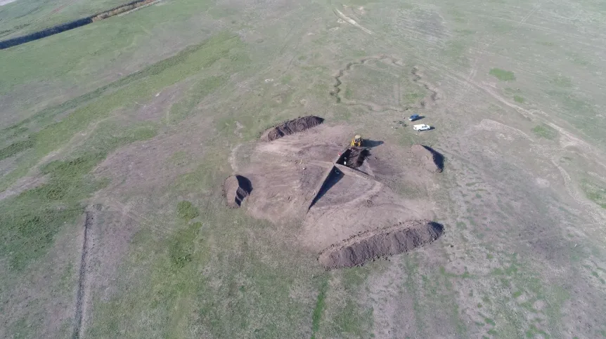 The mound 'Medisova humka' during research. Credit: P. Włodarczak