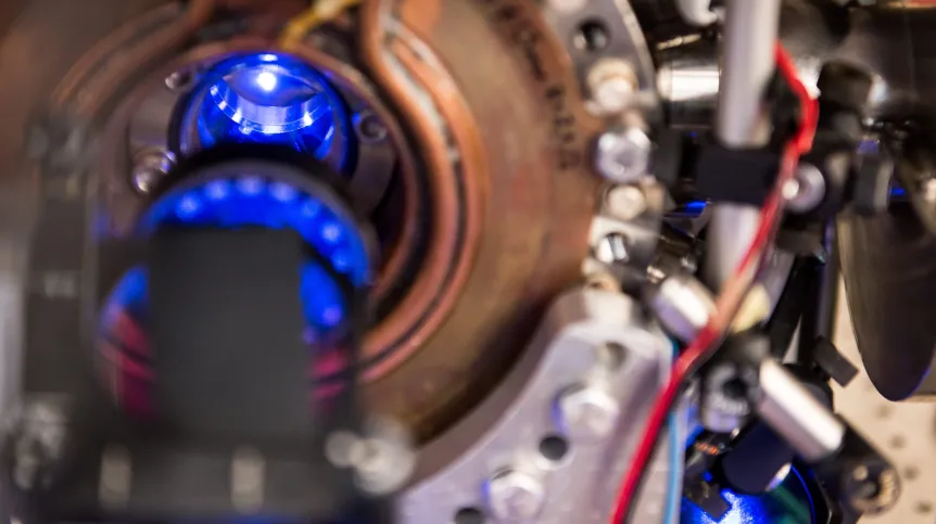 Toruń, 18.02.2015. A fragment of the first Polish optical atomic clock system in the National Laboratory of Atomic, Molecular and Optical Physics, located at the Institute of Physics of the Nicolaus Copernicus University in Toruń. Credit: PAP/Tytus Żmijewski