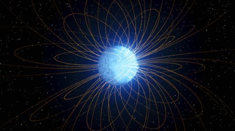 An artist's impression of the magnetic field around a white dwarf. Source: Caltech