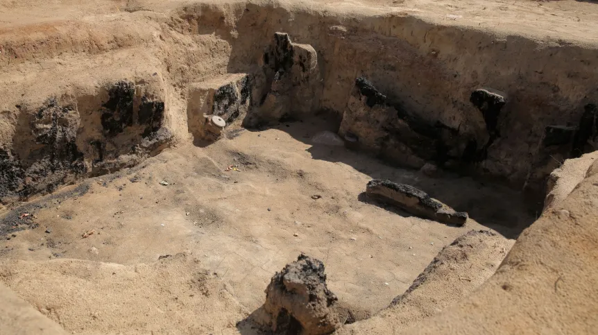 18.07.2023. Excavations in the first, medieval location of present-day Barczewo, in the village of Barczewko. PAP/Tomasz Waszczuk