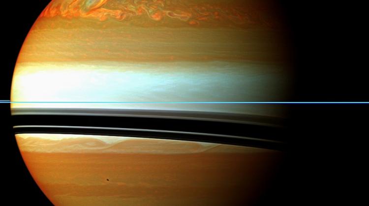 Burza na Saturnie, źródło: NASA/JPL-CalTech