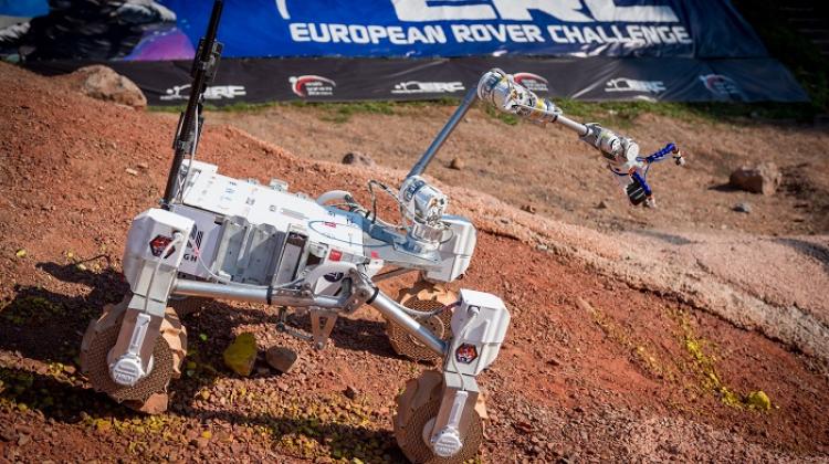 Kalman - zwycięski łazik drużyny AGH Space Systems. Źródło: European Rover Challenge