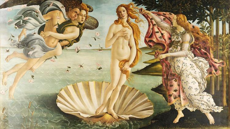 Narodziny Wenus, Sandro Botticelli. ok. 1485. Źródło: Wikipedia/ domena publiczna
