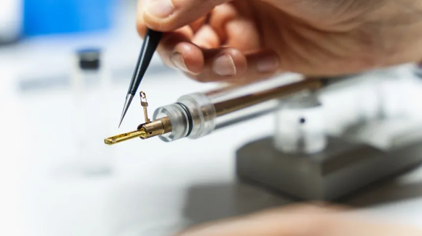 Sample preparation for electron microscope examination at IIMCB. Credit: IIMCB