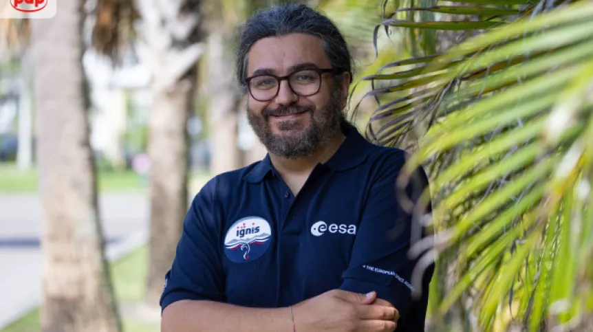 Cape Canaveral, Floryda, USA, 07.06.2025. Kierownik misji Ax-4 z ramienia European Space Agency Sergio Palumberi. Fot. PAP/Leszek Szymański