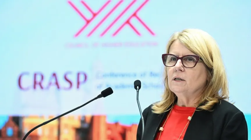 Gdańsk, 08.05.2026. Przewodniczącą KRASP prof. Bogumiła Kaniewska podczas sesji inauguracyjnej Forum Rektorów Polski i Turcji na Uniwersytecie Gdańskim. PAP/Andrzej Jackowski
