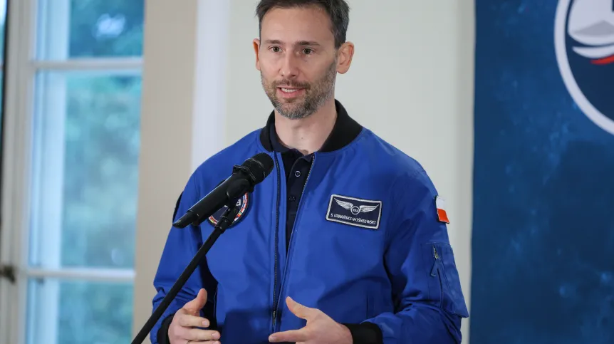 19.12.2025. Astronauta Sławosz Uznański-Wiśniewski. PAP/Rafał Guz