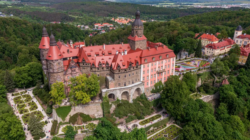 02.05.2024. Zamek Książ w Wałbrzychu. PAP/Maciej Kulczyński