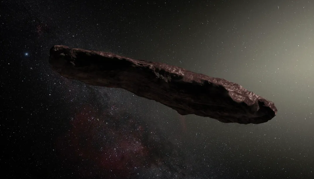 Artist’s impression of ‘Oumuamua. Source: ESO / M. Kornmesser.