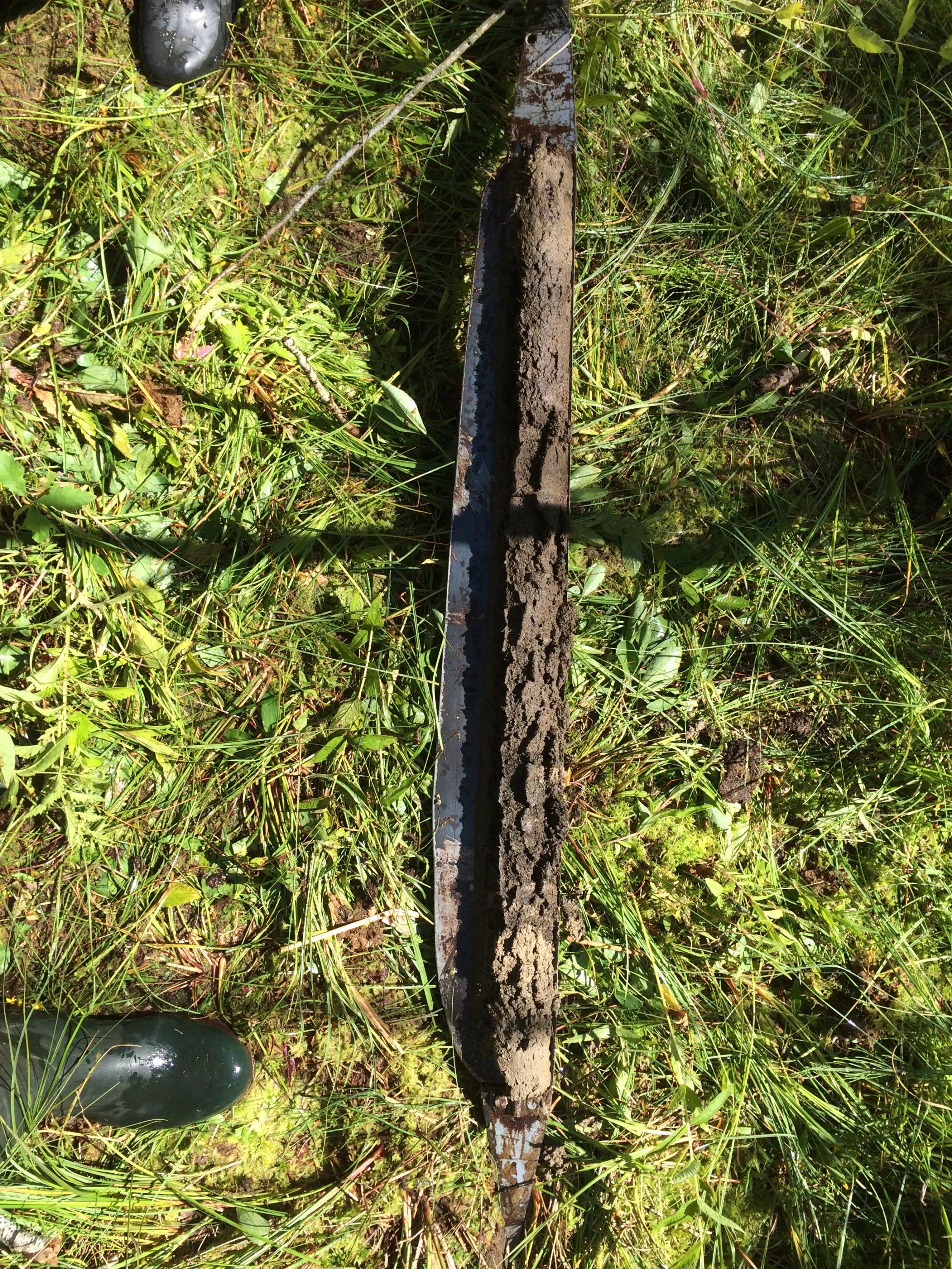 Rdzeń pobrany w czasie badań, fot. M. Lamentowicz