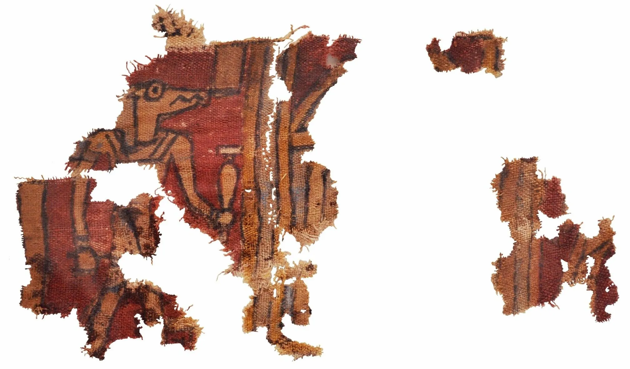 Fragment lnianego całunu, z malowaną dekoracją, wyspa Sai, 100-200 n.e.  Fot. Elsa Yvanes, Sai Island Archaeological Mission