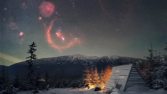 APOD NASA December 28, 2024 Włodzimierz Bubak, Orion rising over Babia Góra