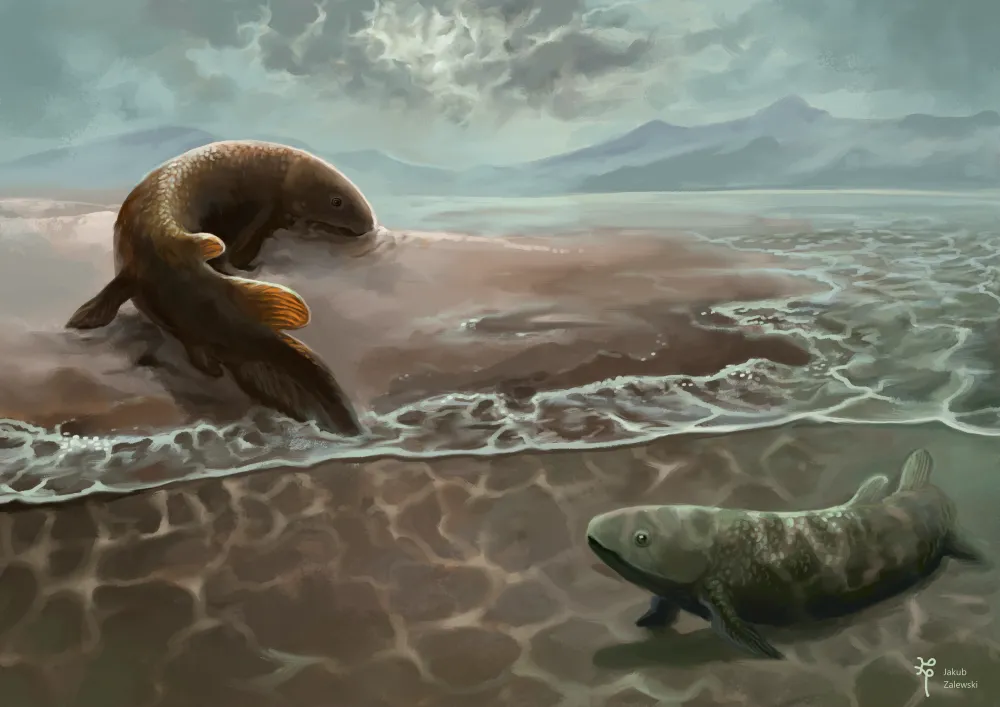 Reconstruction of a seashore 400 million years ago (credit: J. Zalewski)
