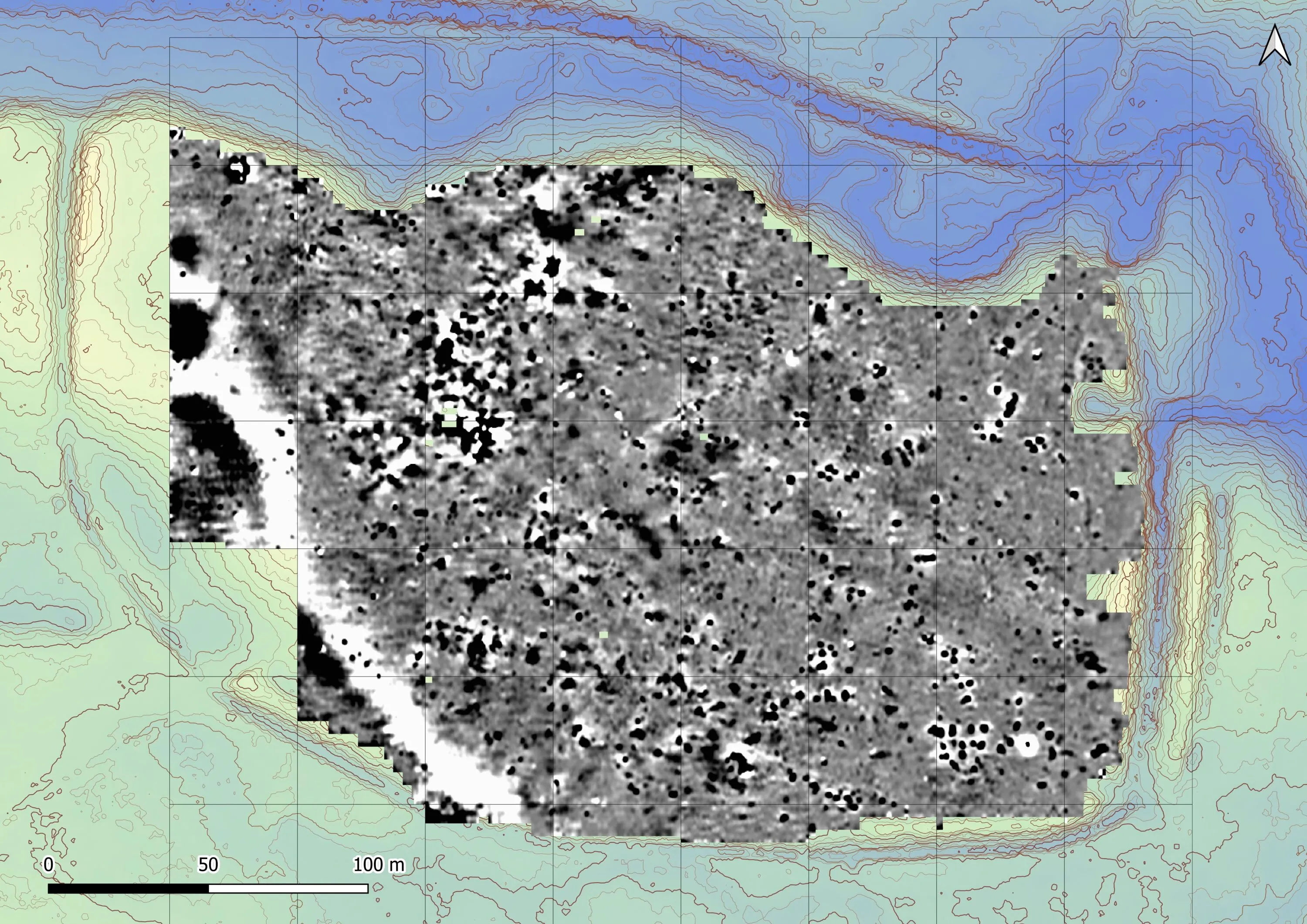 Results of geophysical surveys at the site of the former town. Credit: P. Wroniecki
