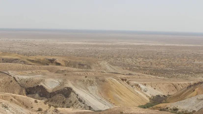 The dried-out bottom of the Aral Sea. Credit: Małgorzata Suska-Malawska.