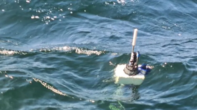 Autonomous Argo float at work, visible on the sea surface while transmitting data via satellite. Credit: Daniel Rak