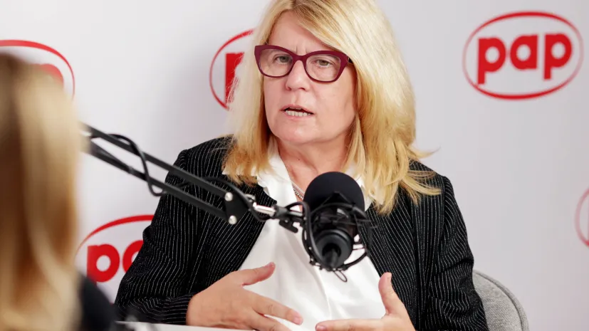 09.09.2026. Rektor UAM prof. dr hab. Bogumiła Kaniewska podczas rozmowy w studiu PAP w drugim dniu XXXV Forum Ekonomicznego, 9 bm. Tegoroczna edycja forum odbywa się pod hasłem "Architektura nowego porządku – stabilność w czasach zmian". (ad) PAP/Jarek Praszkiewicz