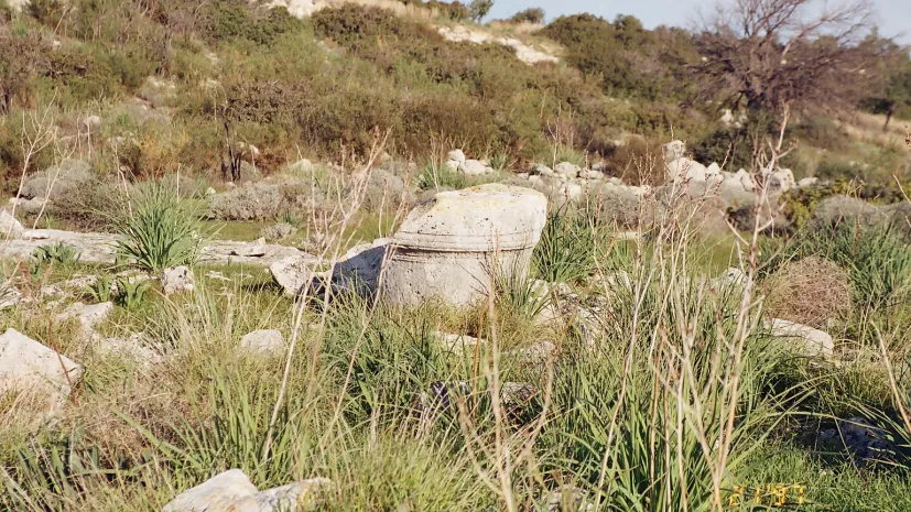 Stone cippus on the hill (1997). Credit: Eleni Procopiou/Department of Antiquities of Cyprus