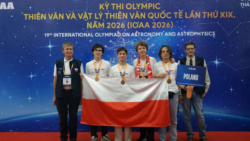 Reprezentacja Polski na 19. Międzynarodowej Olimpiadzie z Astronomii i Astrofizyki w Wietnamie. Źródło: IOAA
